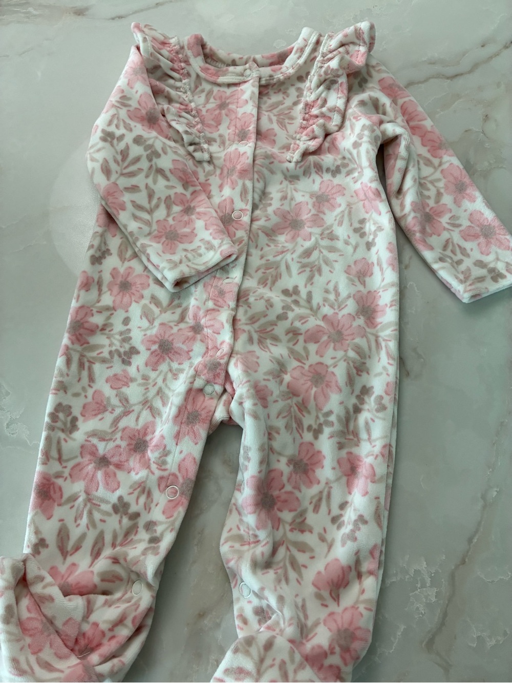 Floral Fleece Onesie - 6 months